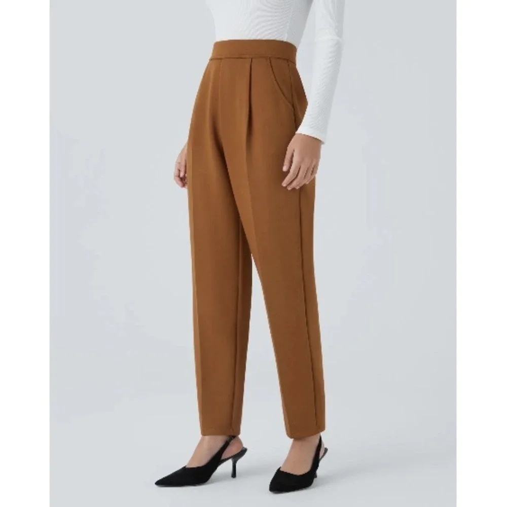 Halara Flex High Waisted Pocket Tapered Work Pants Size Small Glazed Ginger Rust - Picture 3 of 11